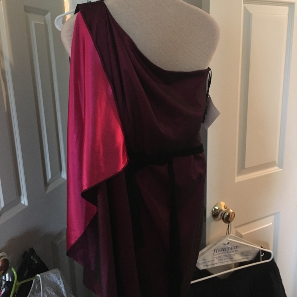 Mark and James one shoulder wrap cocktail dress